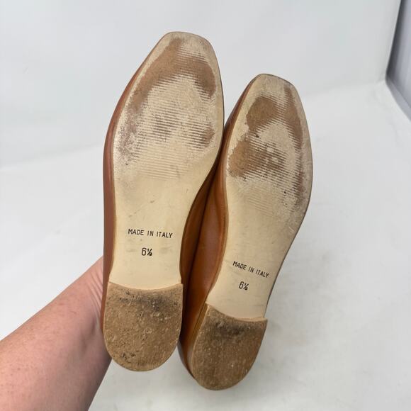 Coach & Four Classic Leather Flats Brown Made in Italy Slip-On Square Toe Sz 6.5 - Picture 12 of 14